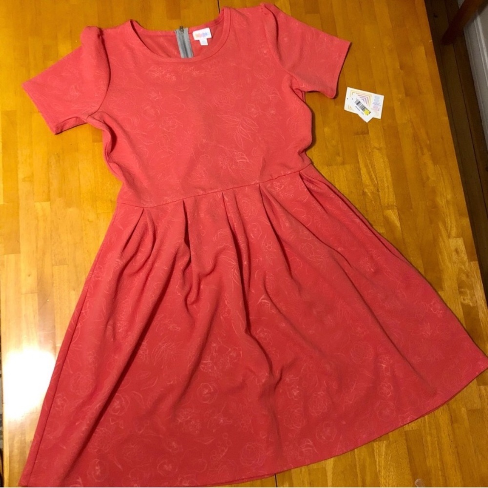 LuLaRoe Amelia Pinky Coral Short Sleeve Dress